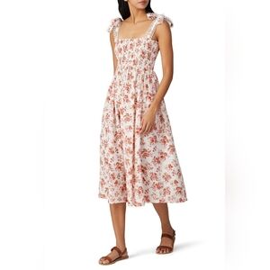 Maia Bergman Floral Simone Bohemian Cottagecore Prarie Smocked Midi Dress Size M